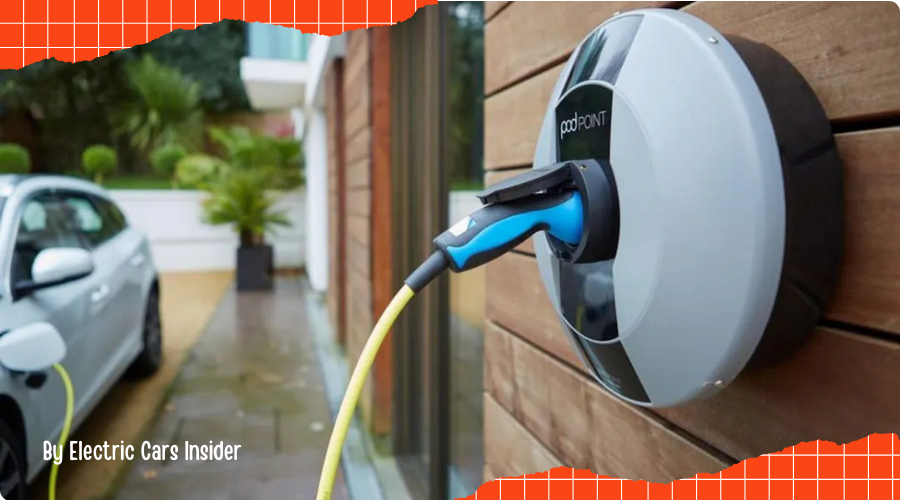 Choosing the right home EV charger - EV plugged into a home charging station