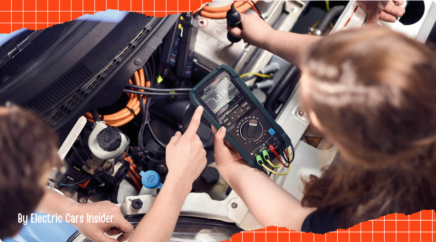 Electric vehicle safety tips - EV driving safely on a road